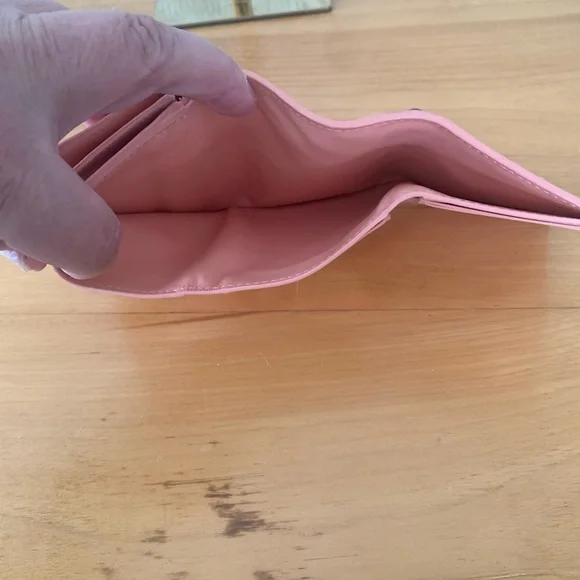 Bottega Veneta Women's Peach Pink Intrecciato Compact Trifold Wallet 609285 VGUC - Picture 7 of 13